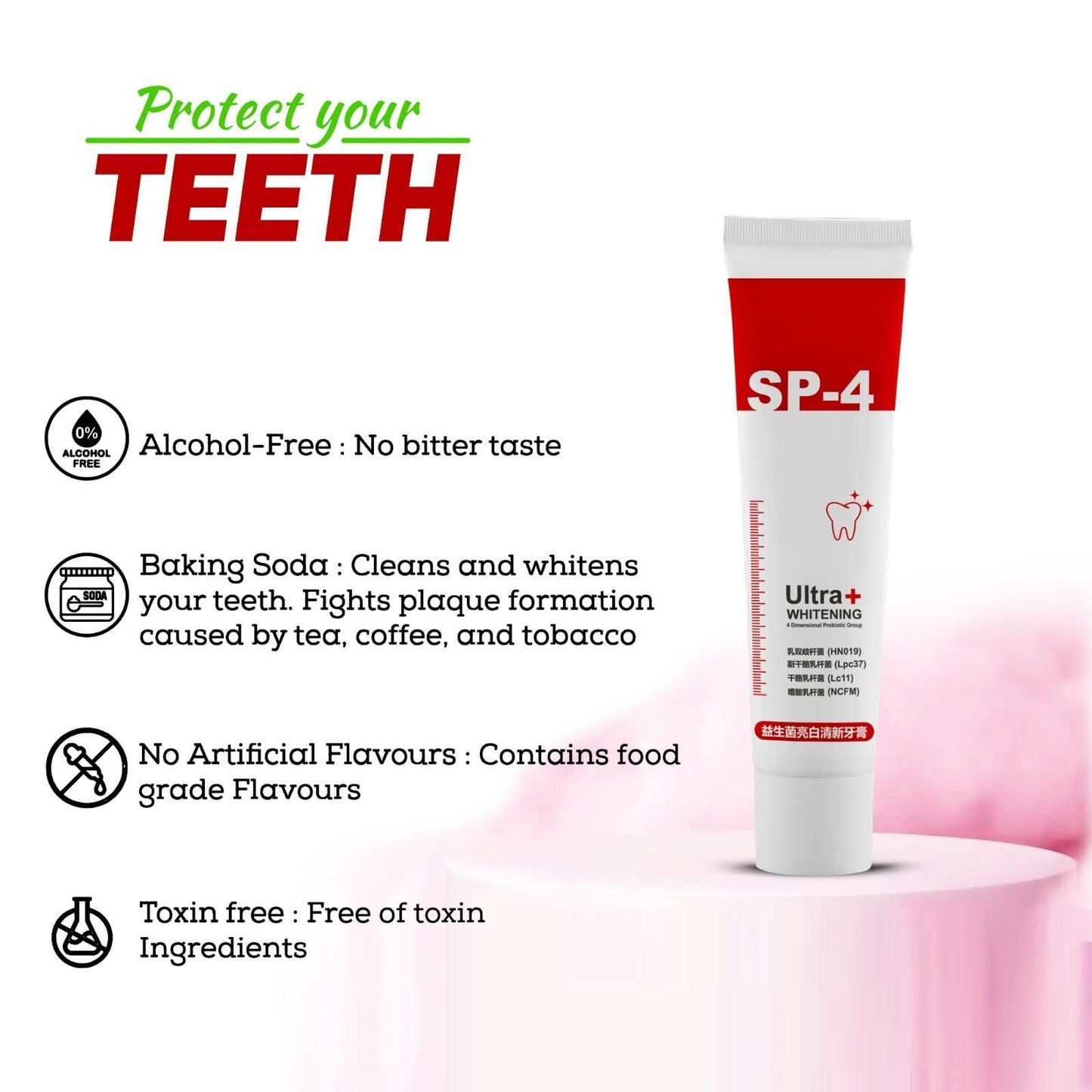 SP-4 Probiotic Teeth Whitening Toothpaste