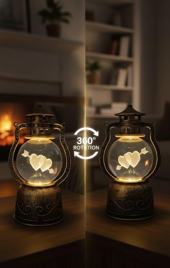 Heartshot Crystal Ball Lamp – Romantic Bedside Glow for Couples
