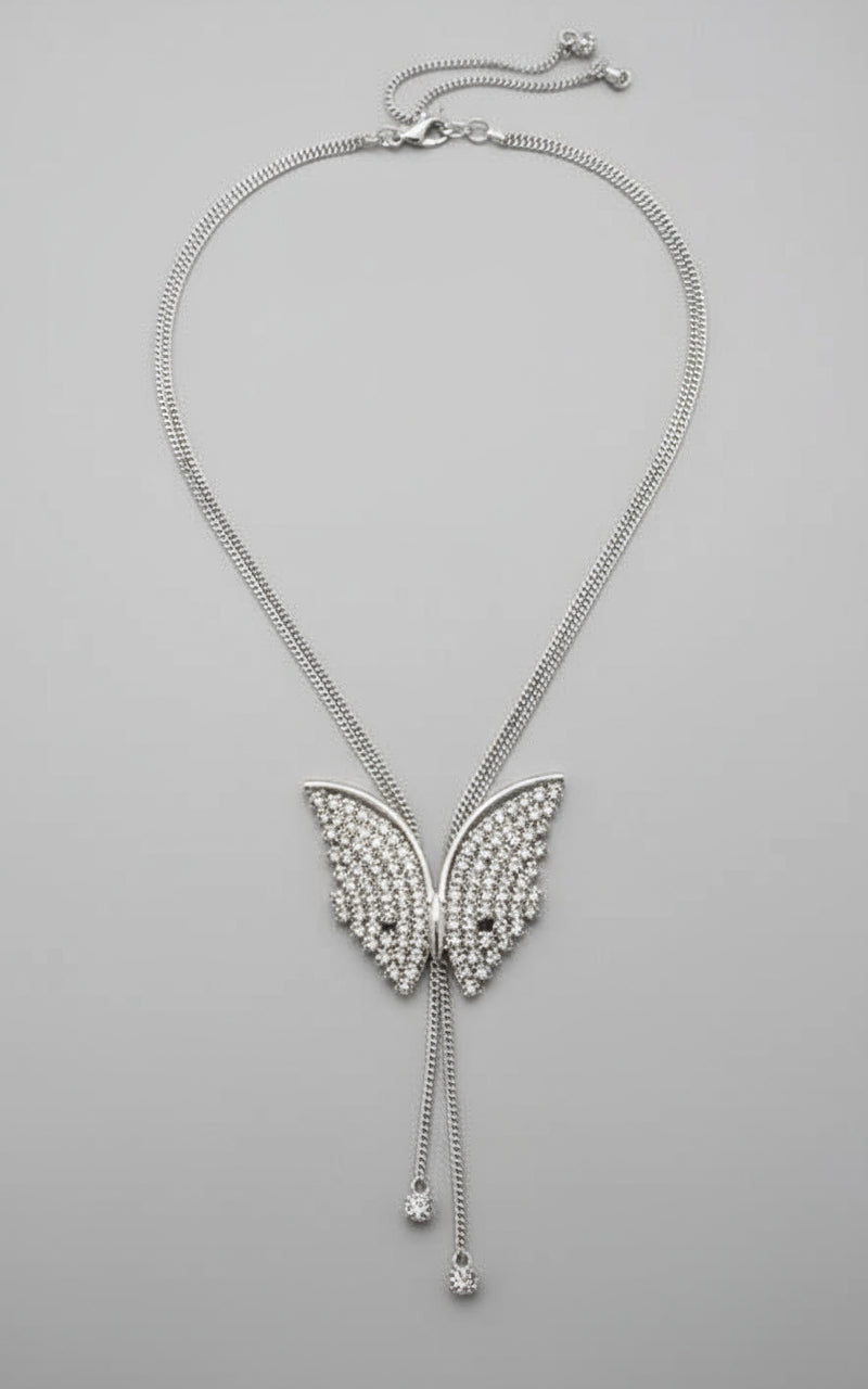 💎 Butterfly Pendant Necklace with Earrings