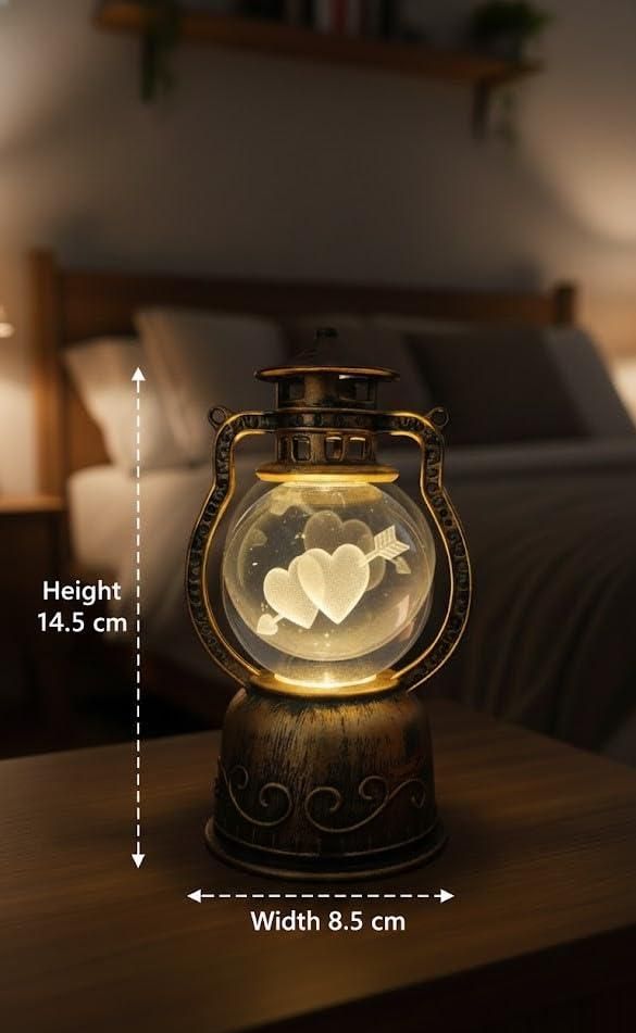 Heartshot Crystal Ball Lamp – Romantic Bedside Glow for Couples