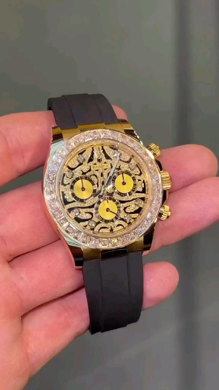 Tigeer Luxury Sports Watch for Men with Premium Gold Case, Stylish Black Strap & Chronograph Style Display